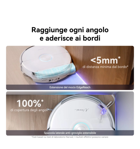 NARWAL Flow Robot Aspirapolvere Lavapavimenti All-in-one, FlowWash, Aspirazione 22000Pa, Fotocamera AI, Pulizia Tappeti,