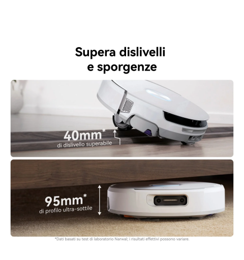 NARWAL Flow Robot Aspirapolvere Lavapavimenti All-in-one, FlowWash, Aspirazione 22000Pa, Fotocamera AI, Pulizia Tappeti,