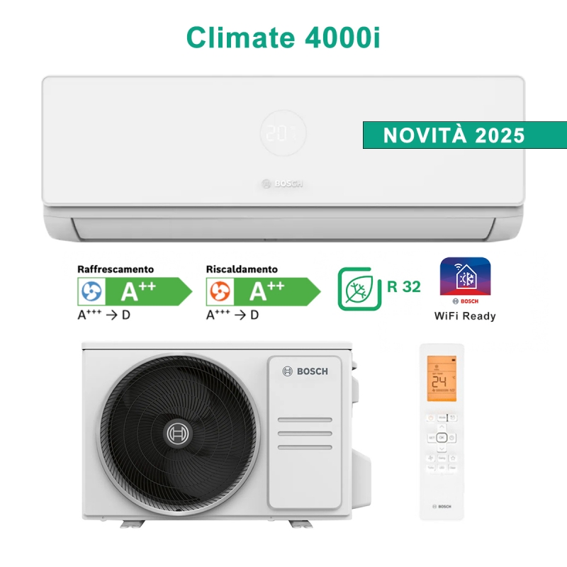 BOSCH Climate 4000i CL4000i-Set 35 WE Aire Acondicionado Monosplit 12000btu 3,5Kw A++/A++ Listo para WiFi R32