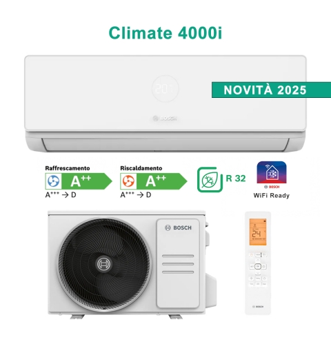 BOSCH Climate 4000i CL4000i-Set 35 WE Climatiseur Monosplit 12000btu 3,5Kw A++/A++ WiFi Ready R32