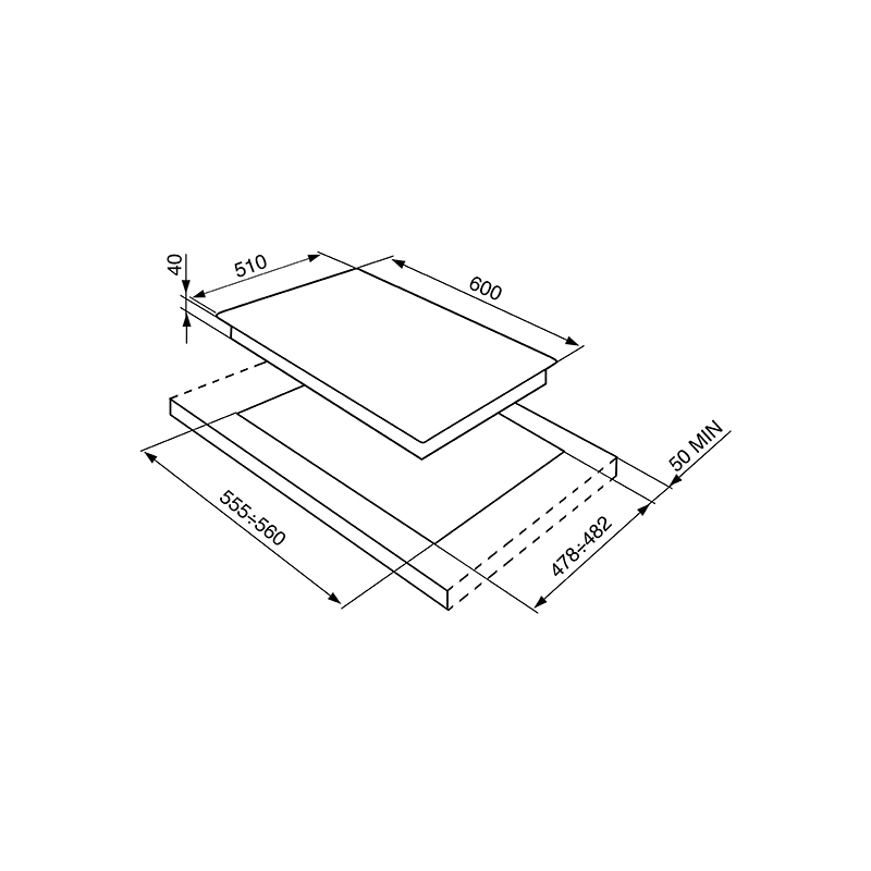 Smeg SLR64SGH hob Stainless steel Built-in Gas 4 zone(s)