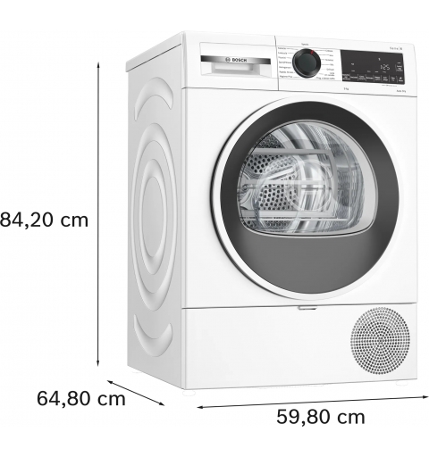 Bosch Serie 6 WQG243D8IT Asciugatrice a pompa di calore 9 kg Bianco