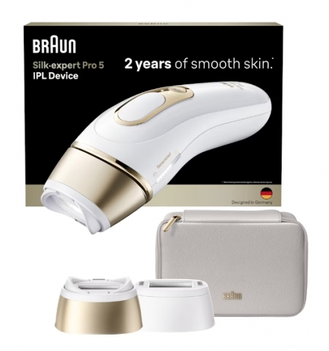 Braun Silk-expert Pro PL5210 IPL Luz pulsada intensa (IPL) Oro, Blanco