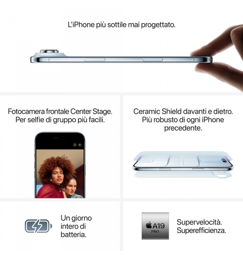 Apple iPhone Air 16,5 cm (6.5") Double SIM iOS 26 5G USB Type-C 512 Go Bleu