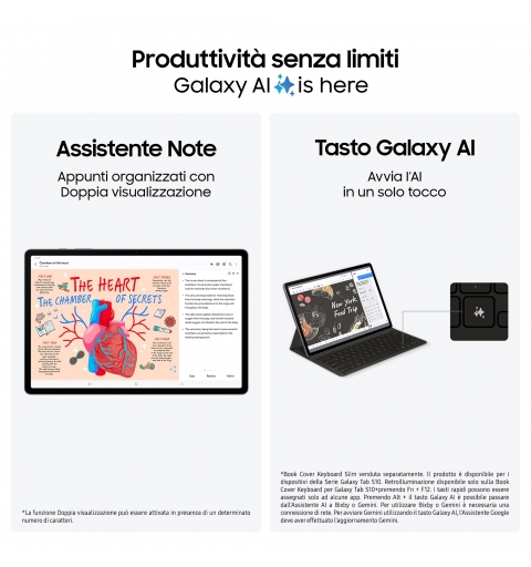 Samsung Galaxy Tab S10+, Tablet AI, Display 12.4" Dynamic AMOLED 2X, Wi-Fi, RAM 12GB, 512GB, 10.090 mAh, Android 14, IP68,