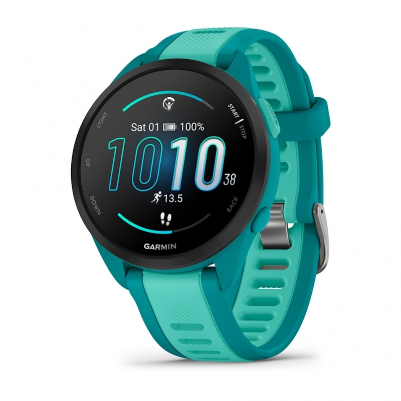 Garmin Forerunner 165 Music 3,05 cm (1.2") AMOLED 43 mm Digital 390 x 390 Pixeles Pantalla táctil Turquesa GPS (satélite)