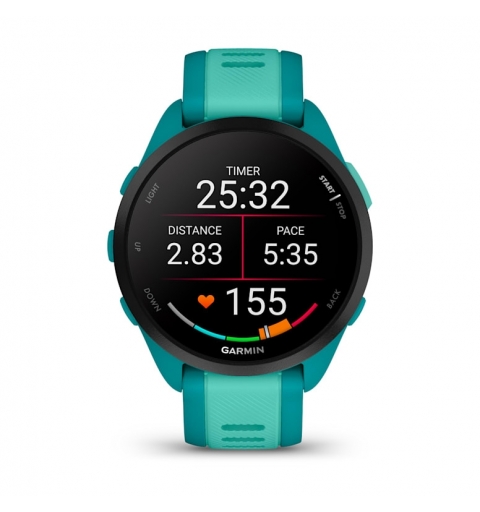 Garmin Forerunner 165 Music 3,05 cm (1.2") AMOLED 43 mm Digitale 390 x 390 Pixel Touch screen Turchese GPS (satellitare)