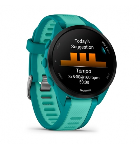Garmin Forerunner 165 Music 3,05 cm (1.2") AMOLED 43 mm Digital 390 x 390 Pixel Touchscreen Türkis GPS