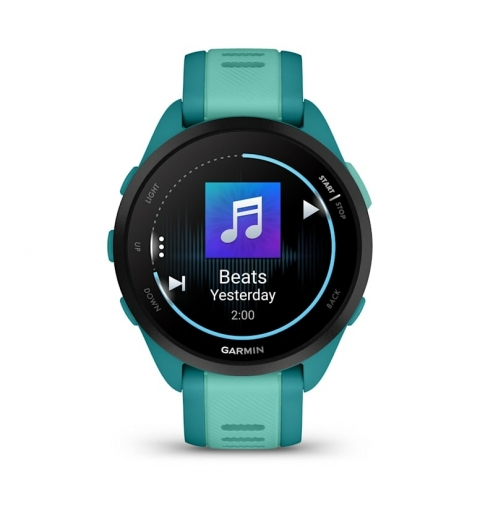 Garmin Forerunner 165 Music 3,05 cm (1.2") AMOLED 43 mm Numérique 390 x 390 pixels Écran tactile Turquoise GPS (satellite)