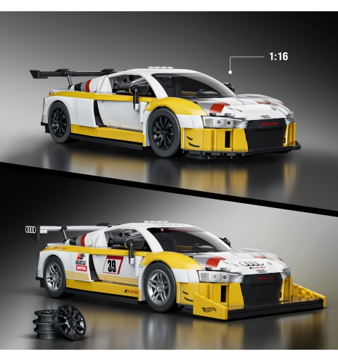 Mattel Brick Shop Hot Wheels ‘15 Audi R8 LMS Building Toy Kit (820 Pieces), for Collectors