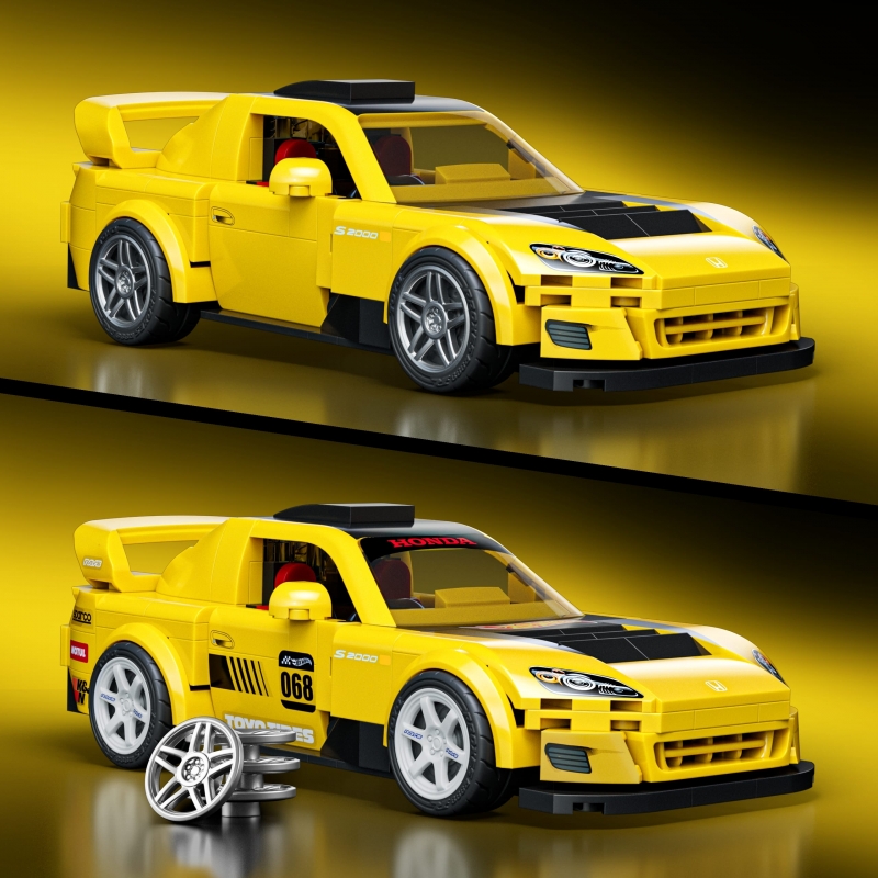 Mattel Brick Shop Hot Wheels ’07 Honda S2000 Building Toy Kit (257 Pieces), for Collectors