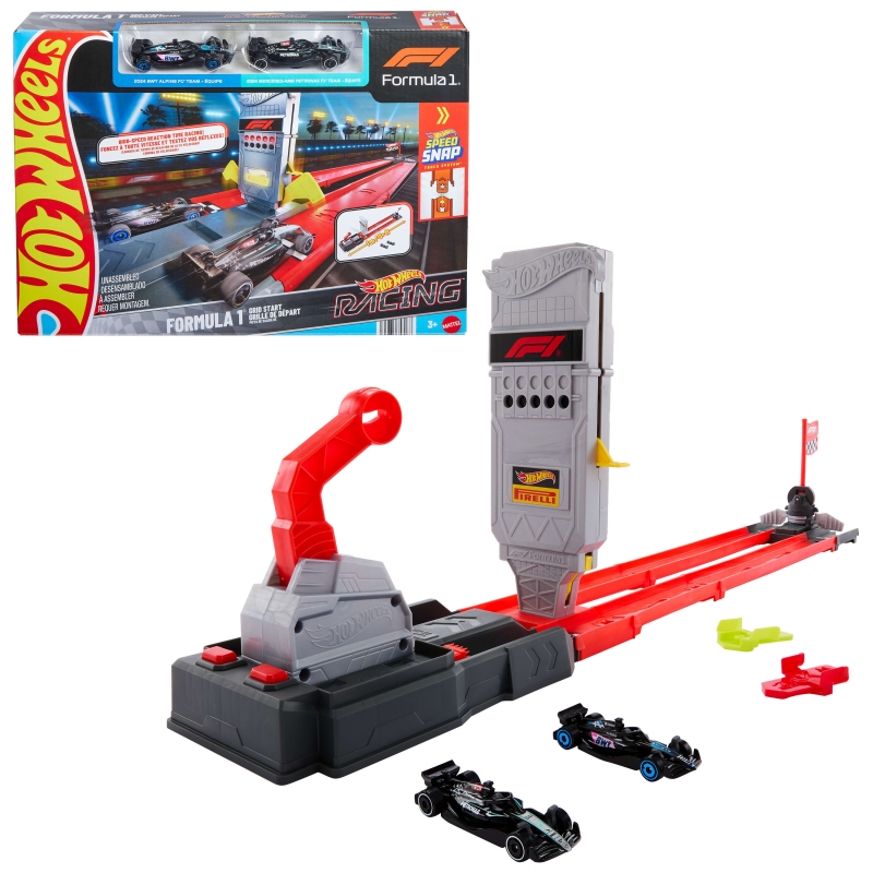 Hot Wheels City Hot Wheels-Piste Grille de Départ Formule 1-coffret avec 2 voitures
