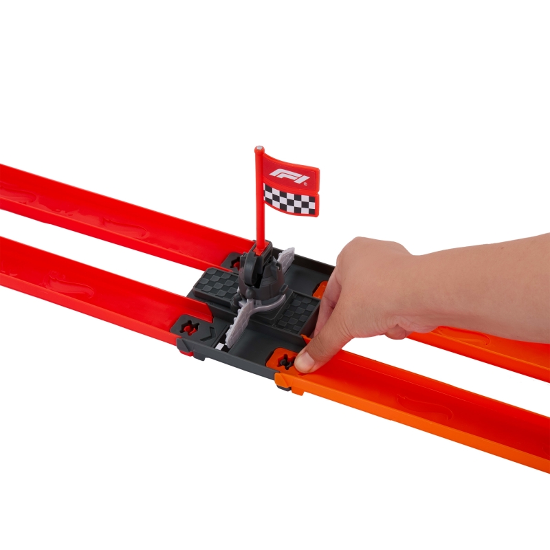 Hot Wheels City Race Formel 1 Startaufstellung-Start-Trackset mit 2 Die-Cast F1-Autos im Maßstab 1 64