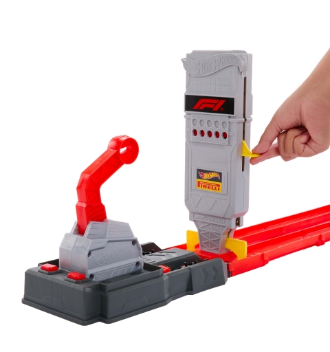 Hot Wheels City Race Formel 1 Startaufstellung-Start-Trackset mit 2 Die-Cast F1-Autos im Maßstab 1 64