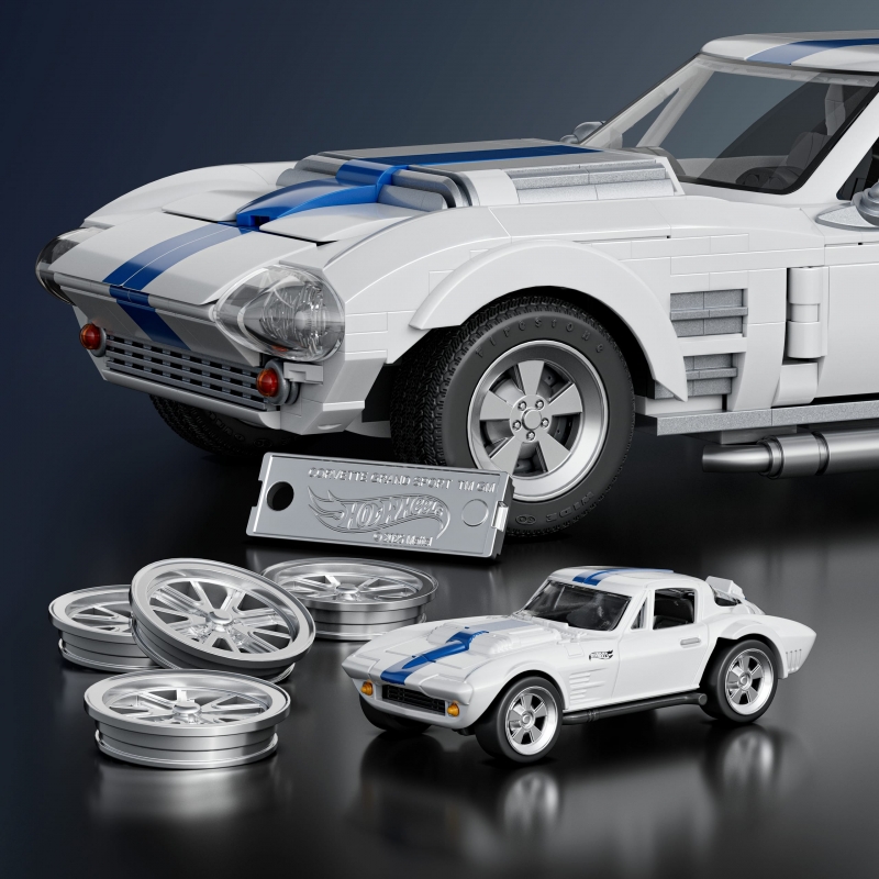 Mattel HW-Coffret de Construction Corvette Grand Sport-avec 918 pièces