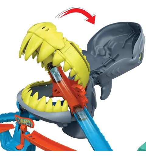 Hot Wheels City -Spielset „Hai-Alarm am Strand“ und Die-Cast-Spielzeugauto im Maßstab 1 64, Momente des Siegens