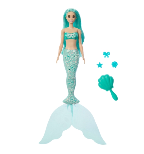 Barbie Color Reveal Reihe Meerjungfrau-Puppe und Accessoires mit 6 Überraschungen (Stile können abweichen)