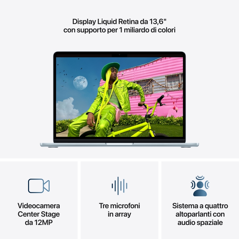 Apple MacBook Air Apple M M5 Ordinateur portable 34,5 cm (13.6") 16 Go 1 To SSD Wi-Fi 7 (802.11be) macOS Tahoe Bleu