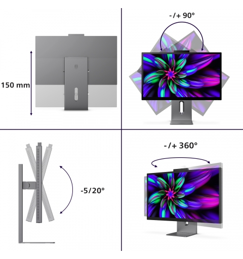 Philips Brilliance 27E3U7903 00 écran plat de PC 68,6 cm (27") 5120 x 2880 pixels 5K Ultra HD LCD Gris