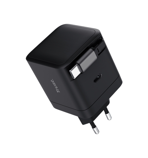 Trust Maxo Chargeur PD USB-C rétractable de 65 W
