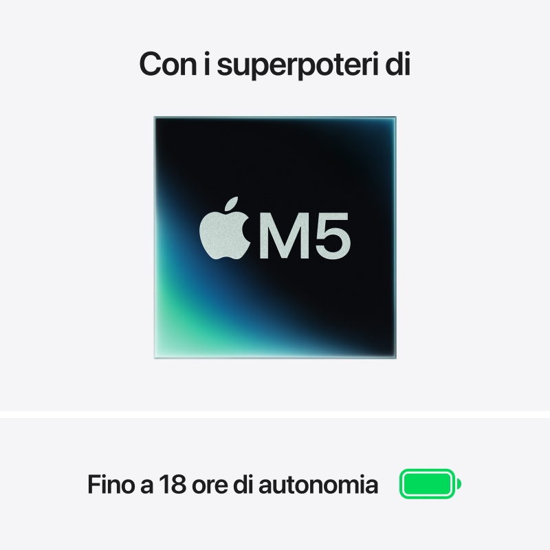 Apple MacBook Air 13" M5 chip 10‑core CPU 10‑core GPU, 16GB, 1TB SSD - Mezzanotte