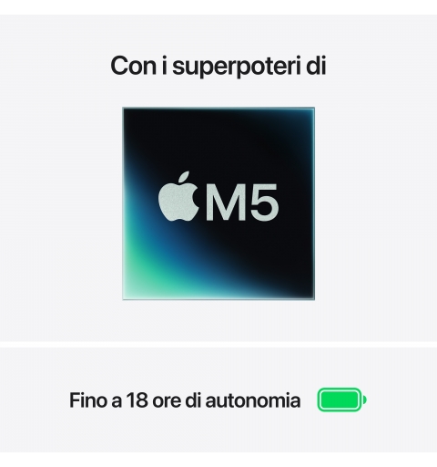 Apple MacBook Air 13" M5 chip 10‑core CPU 10‑core GPU, 16GB, 1TB SSD - Mezzanotte