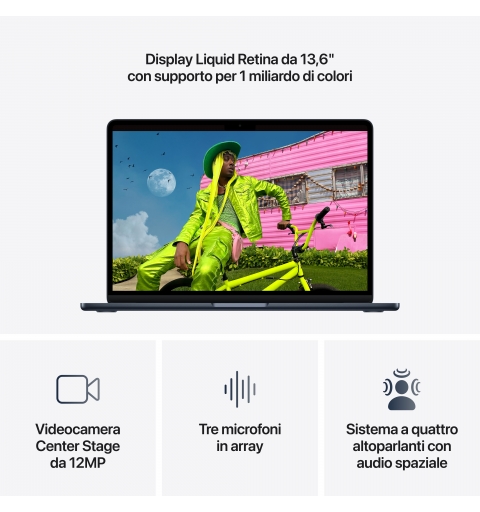 Apple MacBook Air 13-inch M5 chip with 10‑core CPU and 10‑core GPU, 16GB, 1TB SSD - Midnight