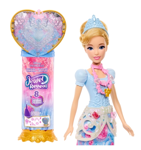 Disney Princess Disney-Poupée Princesses JEWEL REVEAL Cendrillon-avec 8 surprises