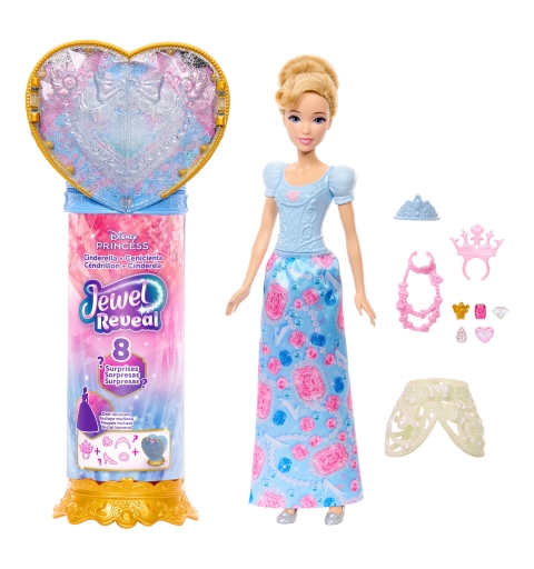Disney Princess Disney-Poupée Princesses JEWEL REVEAL Cendrillon-avec 8 surprises