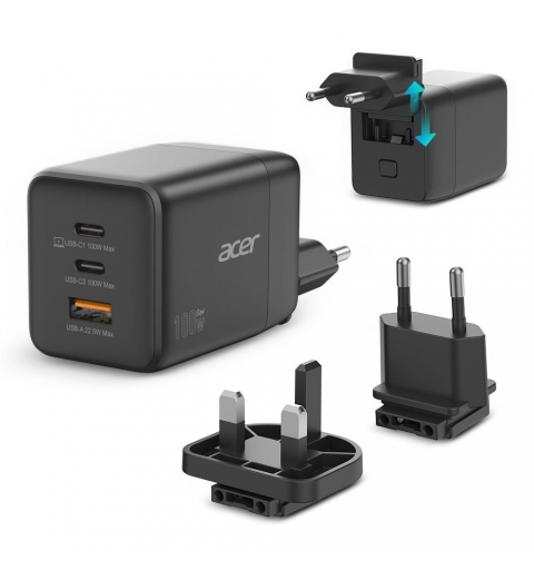 Acer HP.DSCAB.019 chargeur d'appareils mobiles Universel Noir Secteur Charge rapide Intérieure