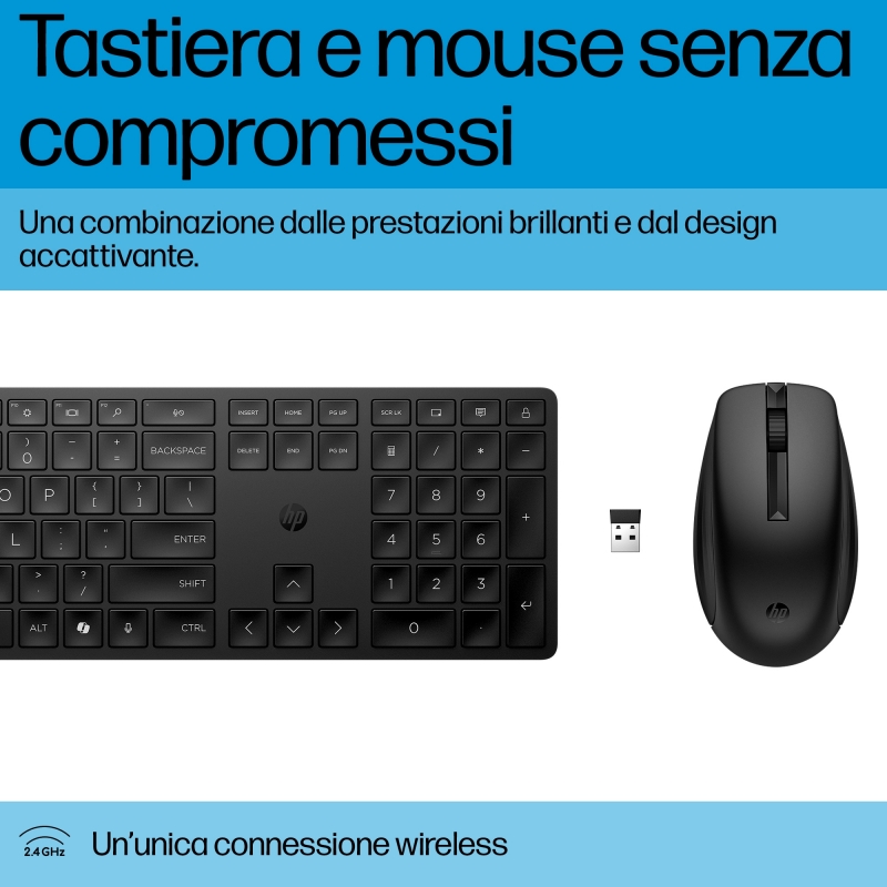 HP Tastiera e mouse wireless combinati 655