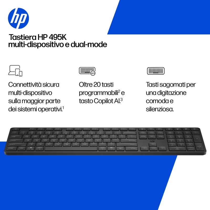HP 495K Dual-Mode-Tastatur für mehrere Geräte