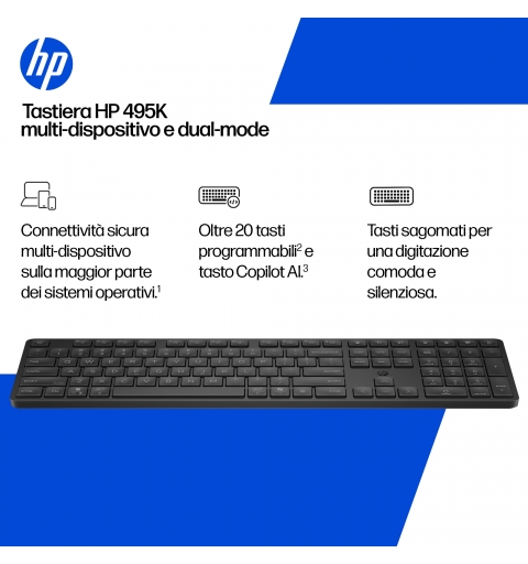 HP 495K Multi-Device Dual-Mode Keyboard