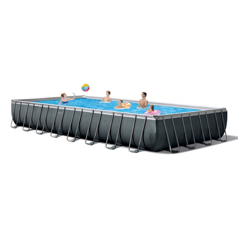 Intex 26374 piscine hors sol Rectangle 54368 L Anthracite, Bleu