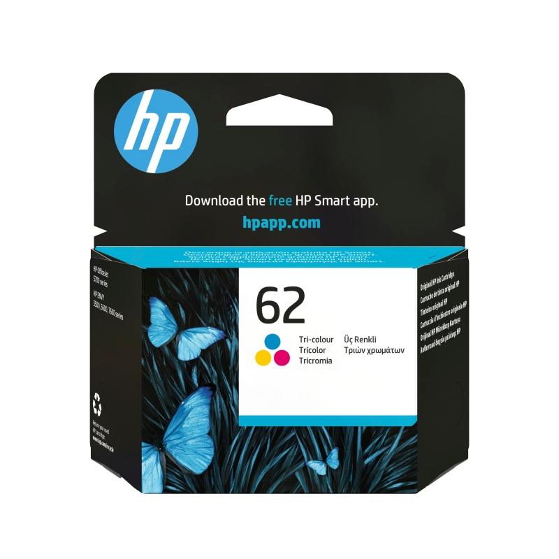 HP 62 cartouche d'encre trois couleurs authentique