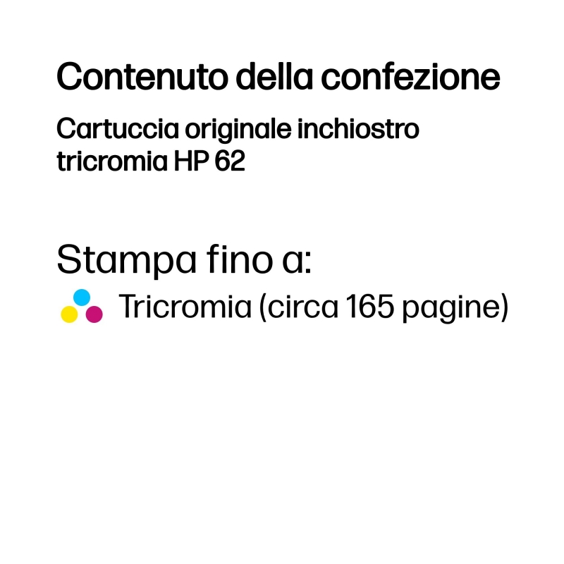 HP 62 Tri-color Original Ink Cartridge