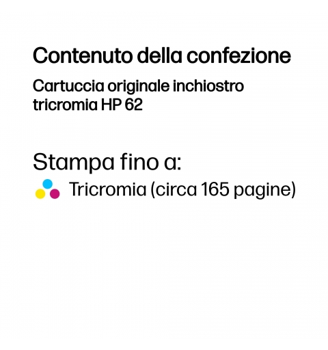 HP 62 Tri-color Original Ink Cartridge