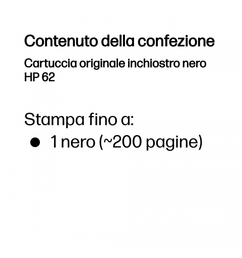 HP Cartuccia originale inchiostro nero 62