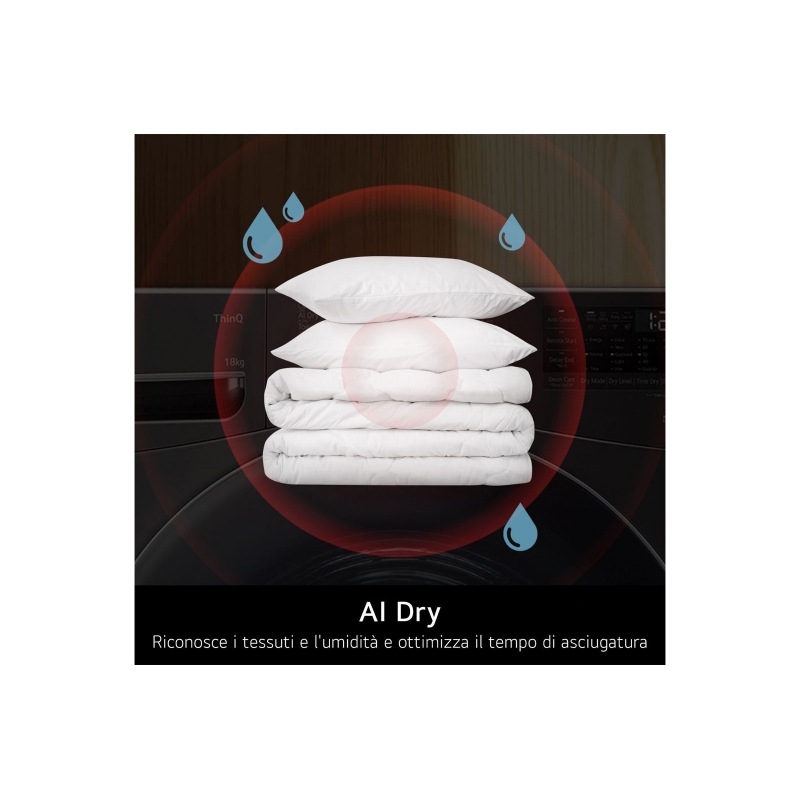 LG RNX5009TWBB tumble dryer Freestanding Front-load 9 kg White