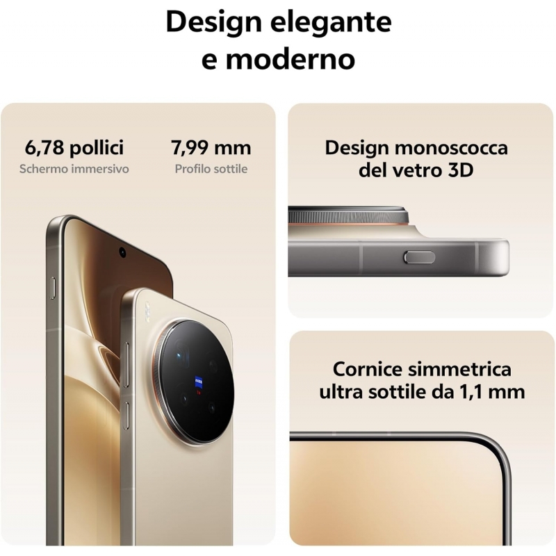 VIVO 5671344 smartphone 17,2 cm (6.78") Doppia SIM Android 16.0 5G 16 GB 512 GB Marrone