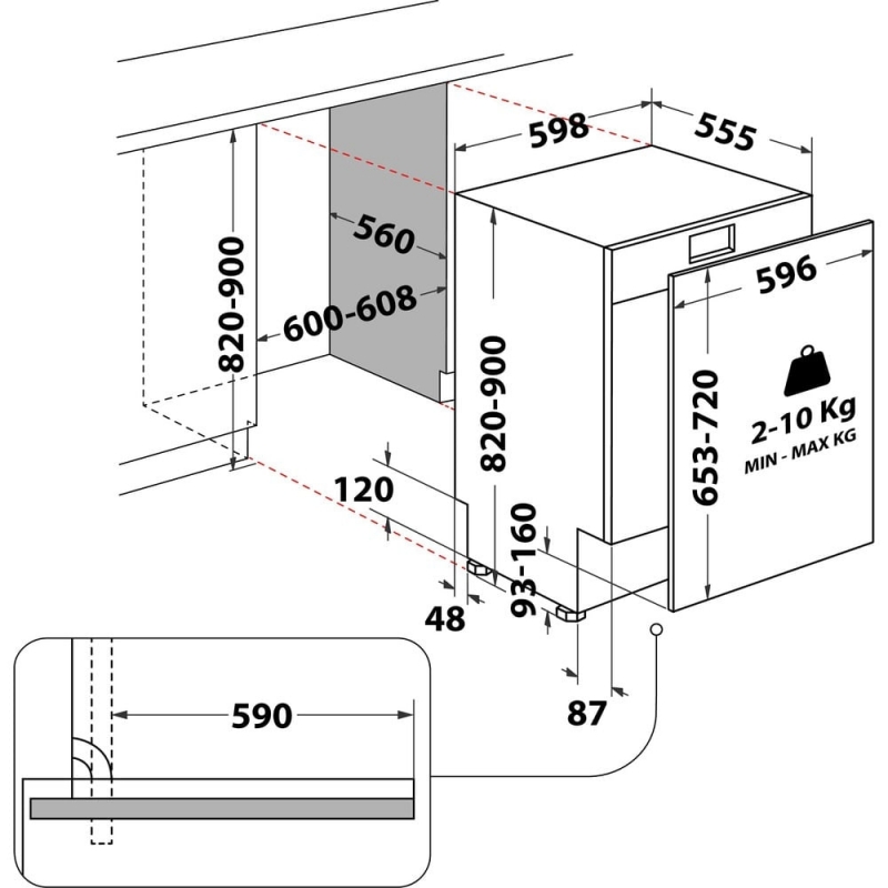 Hotpoint H2I HKD526 Fully built-in 14 place settings