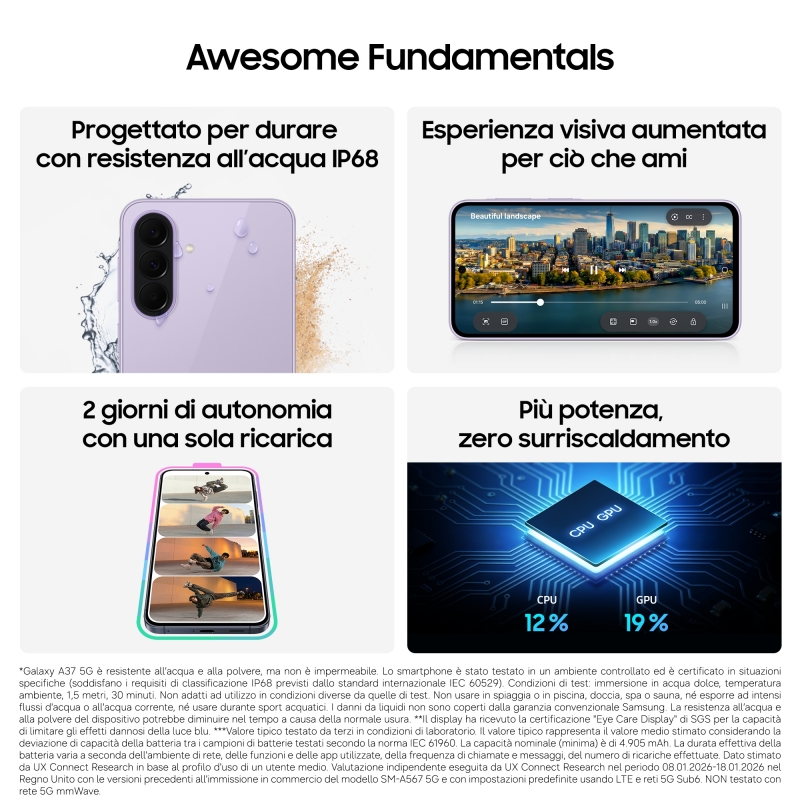 Samsung Galaxy A37 5G 17 cm (6.7") SIM doble Android 16.0 USB Tipo C 8 GB 256 GB 5000 mAh Blanco