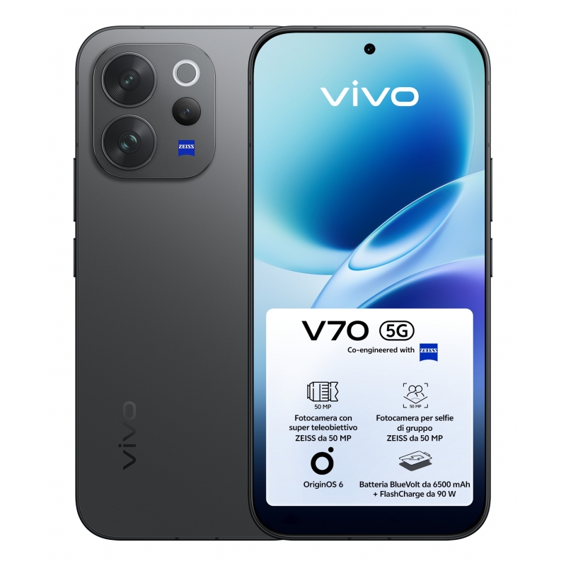 VIVO V70 16,7 cm (6.59") Doppia SIM Android 16.0 5G 8 GB 512 GB 6500 mAh Nero