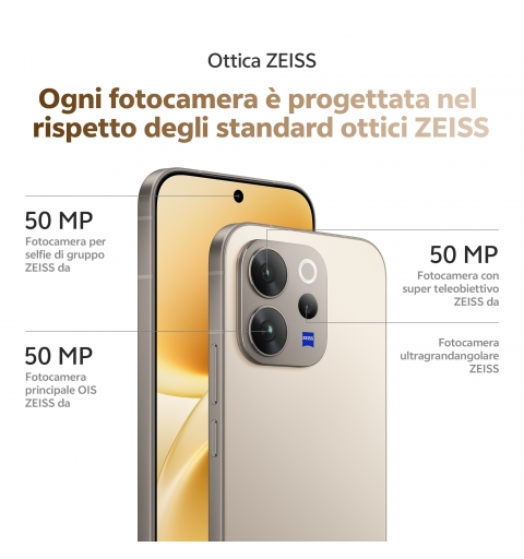 VIVO V70 16,7 cm (6.59") Double SIM Android 16.0 5G 8 Go 512 Go 6500 mAh Gris