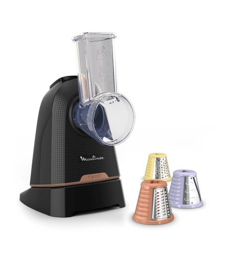 Moulinex DK8638 cortador de verduras en espiral o rallador eléctrico Plástico Negro