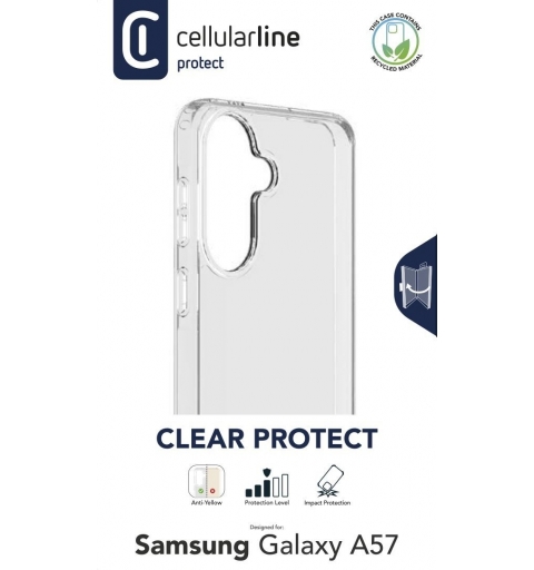Cellularline Clear Protect - Galaxy A57 Funda rígida con bordes de goma