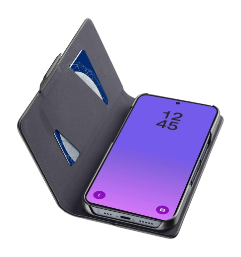 Cellularline Book - Galaxy A57 Buchhülle mit Kartenfach, Magnetverschluss und vollem Zugang zu Tasten und Anschlüssen.