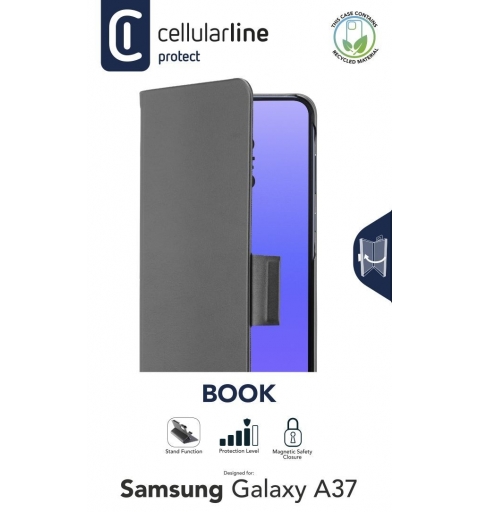 Cellularline BOOK 3 – Galaxy A37 Buchhülle mit Magnetverschluss, Kartenfach und einfacher Kartenausgabe. Schützt das Handy ohne