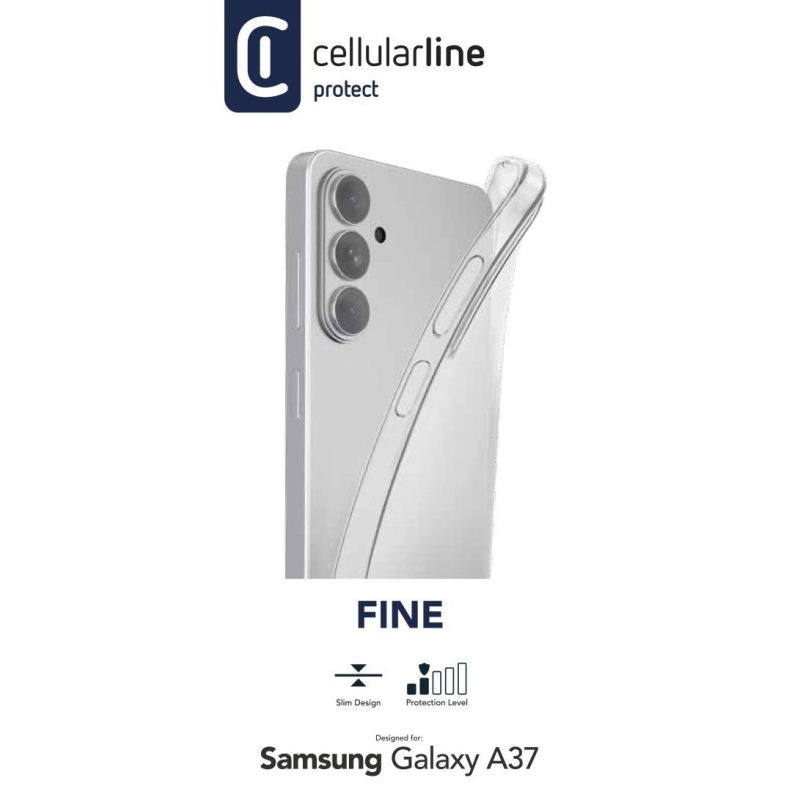 Cellularline Fine - Galaxy A37 Cover in gomma morbida ultra sottile e trasparente