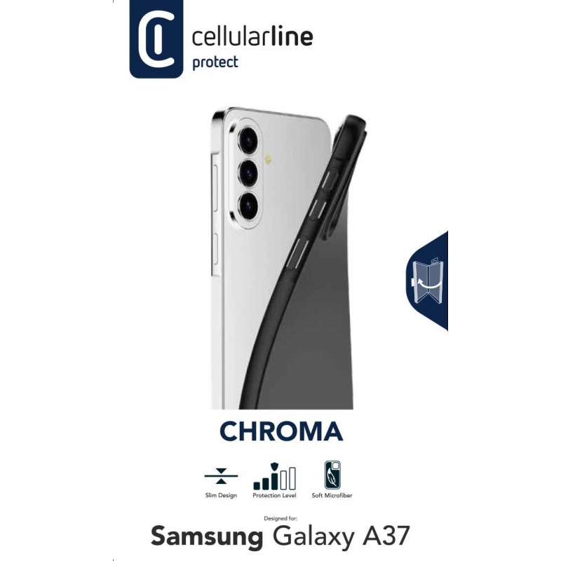 Cellularline CHROMA – Galaxy A37 Farbige TPU-Hülle mit matter Soft-Touch-Oberfläche und kratzfester Mikrofaser-Innenseite.